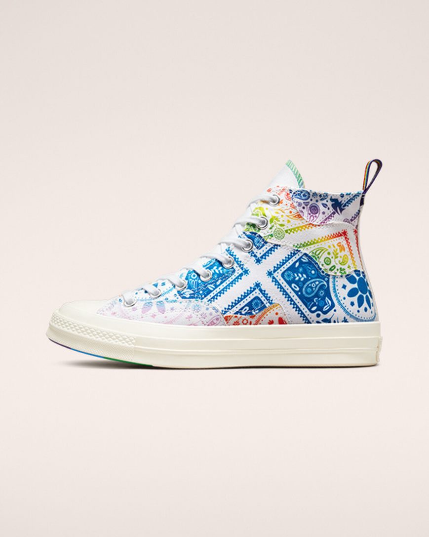 Dámské Boty Vysoké Converse Chuck 70 Pride Bílé Červené | CZ ZTXA62